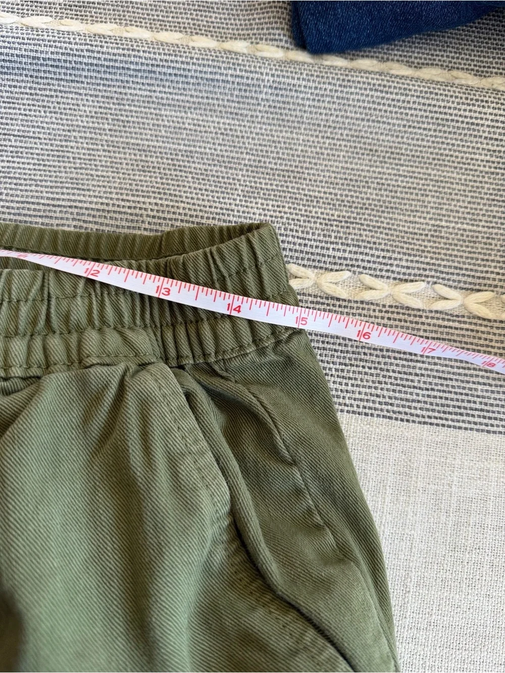 Outerknown Beach Jeans Organic Cotton Elastic Waist Trousers Olive Green Medium